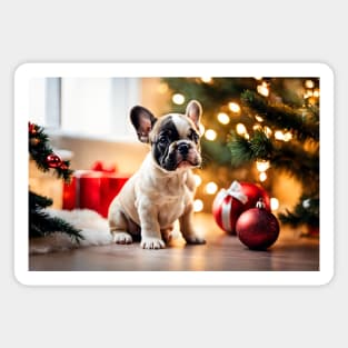 French Bulldog Puppy by Christmas Tree Magnet